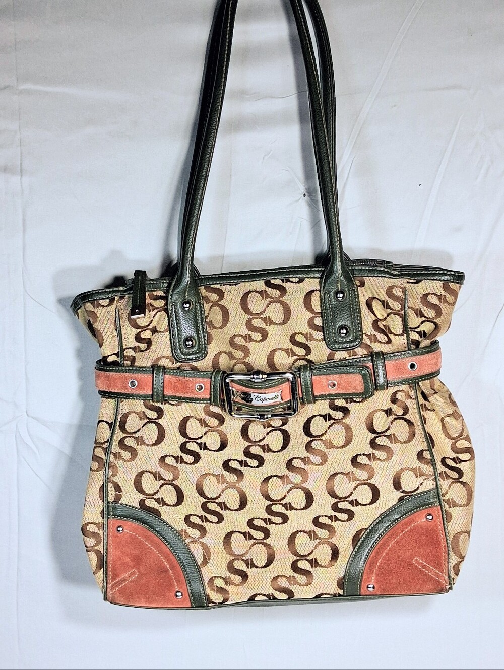 Beautiful Sophia Caparelli Multi Pocketed  Monogram Canvas Shoulder Bag